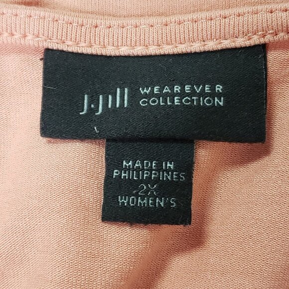 J Jill Womens 3/4 Sleeve Top Size 2X Pink Stretch Mature Normcore Capsule Travel - Picture 3 of 9